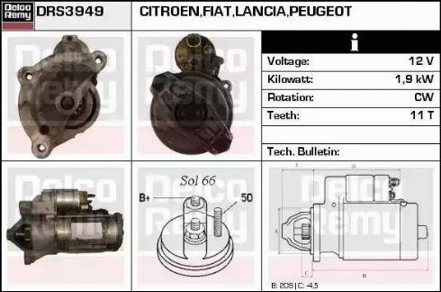 Remy DRS3949 - Starter autospares.lv