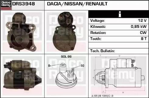 Remy DRS3948 - Starter autospares.lv