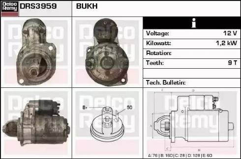 Remy DRS3959 - Starter autospares.lv