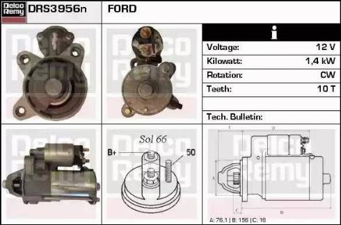 Remy DRS3956N - Starter autospares.lv