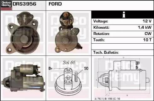 Remy DRS3956 - Starter autospares.lv