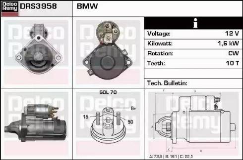 Remy DRS3958 - Starter autospares.lv