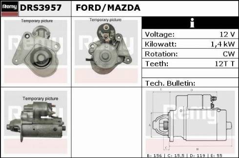 Remy DRS3957X - Starter autospares.lv