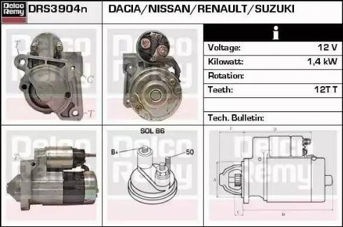 Remy DRS3904N - Starter autospares.lv