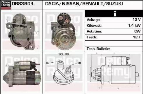 Remy DRS3904 - Starter autospares.lv