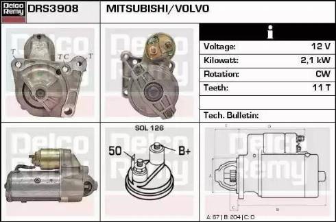 Remy DRS3908 - Starter autospares.lv