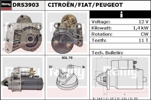 Remy DRS3903P - Starter autospares.lv