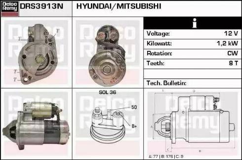 Remy DRS3913N - Starter autospares.lv