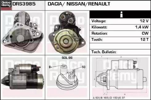 Remy DRS3985 - Starter autospares.lv