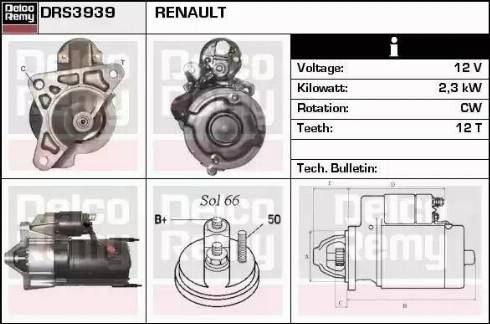 Remy DRS3939 - Starter autospares.lv