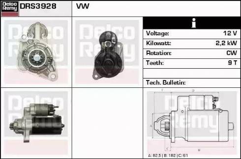 Remy DRS3928 - Starter autospares.lv