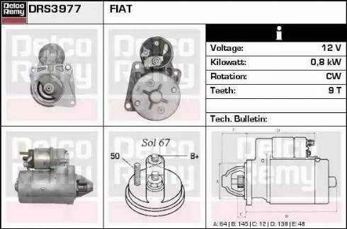 Remy DRS3977 - Starter autospares.lv