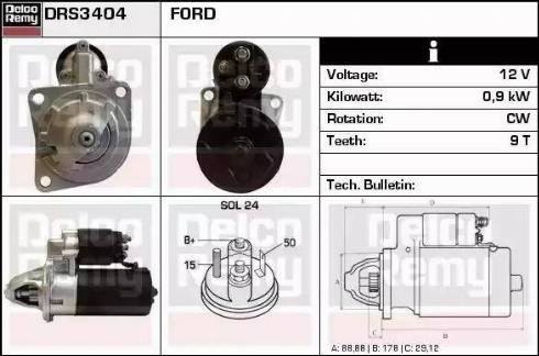 Remy DRS3404 - Starter autospares.lv