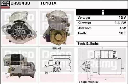 Remy DRS3483 - Starter autospares.lv