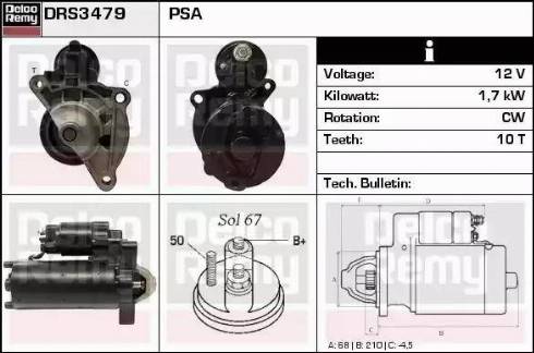 Remy DRS3479 - Starter autospares.lv