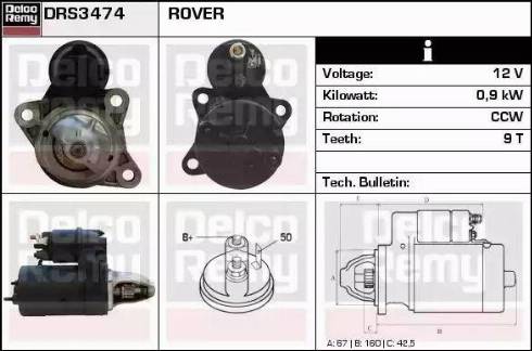 Remy DRS3474 - Starter autospares.lv