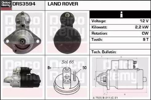 Remy DRS3594 - Starter autospares.lv