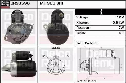 Remy DRS3596 - Starter autospares.lv