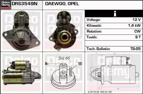 Remy DRS3549N - Starter autospares.lv