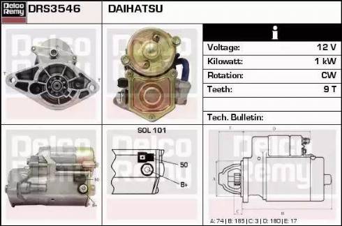 Remy DRS3546 - Starter autospares.lv