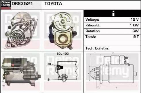 Remy DRS3521 - Starter autospares.lv