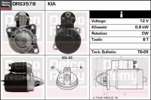 Remy DRS3579 - Starter autospares.lv