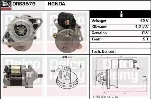 Remy DRS3576 - Starter autospares.lv