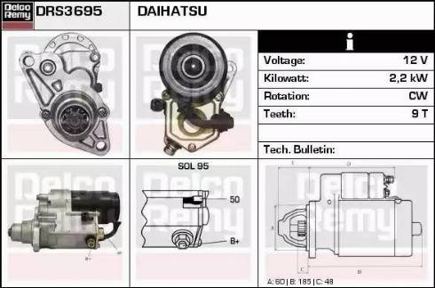 Remy DRS3695 - Starter autospares.lv