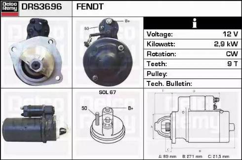 Remy DRS3696 - Starter autospares.lv