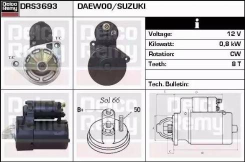 Remy DRS3693 - Starter autospares.lv