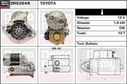 Remy DRS3649 - Starter autospares.lv