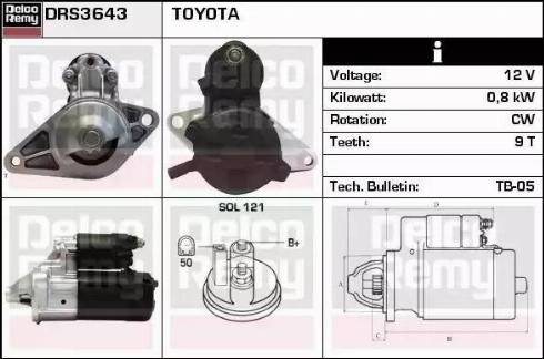 Remy DRS3643 - Starter autospares.lv