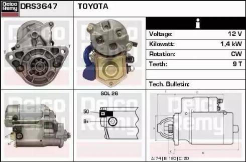 Remy DRS3647 - Starter autospares.lv