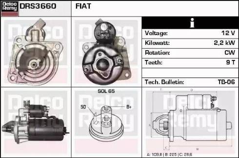 Remy DRS3660 - Starter autospares.lv