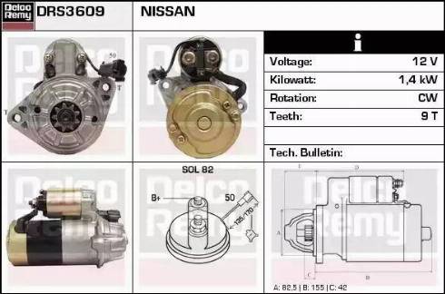 Remy DRS3609 - Starter autospares.lv