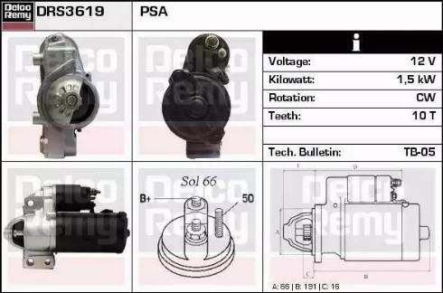 Remy DRS3619 - Starter autospares.lv