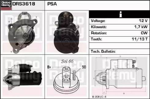 Remy DRS3618 - Starter autospares.lv