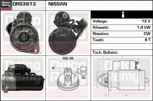 Remy DRS3613 - Starter autospares.lv