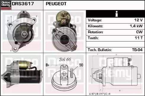 Remy DRS3617 - Starter autospares.lv