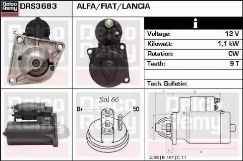 Remy DRS3683 - Starter autospares.lv