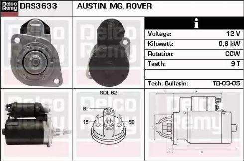 Remy DRS3633 - Starter autospares.lv