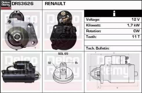 Remy DRS3626 - Starter autospares.lv