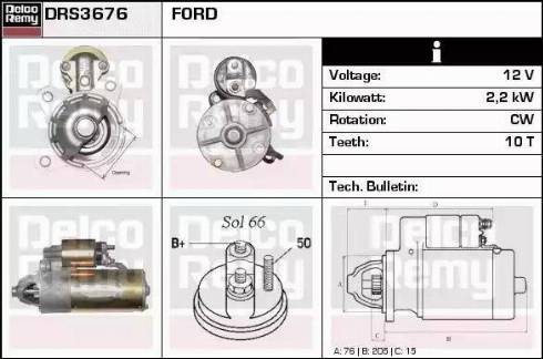 Remy DRS3676 - Starter autospares.lv