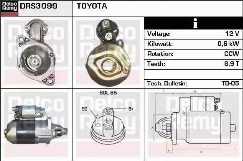 Remy DRS3099 - Starter autospares.lv