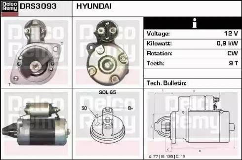 Remy DRS3093 - Starter autospares.lv