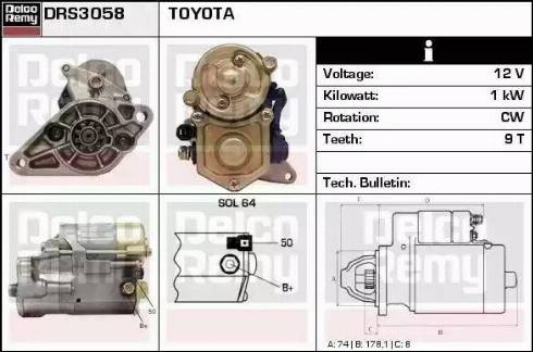 Remy DRS3058 - Starter autospares.lv