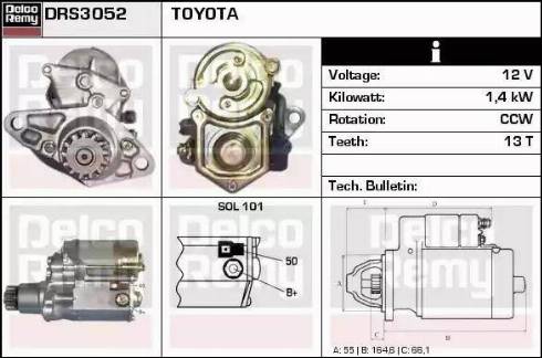 Remy DRS3052 - Starter autospares.lv