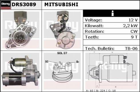 Remy DRS3089N - Starter autospares.lv