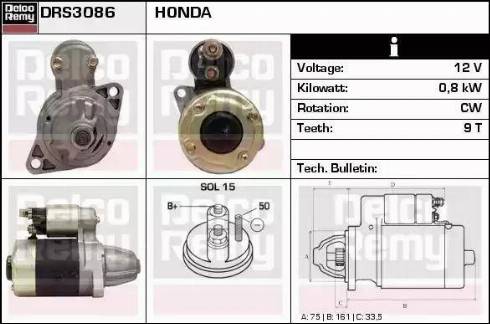 Remy DRS3086 - Starter autospares.lv