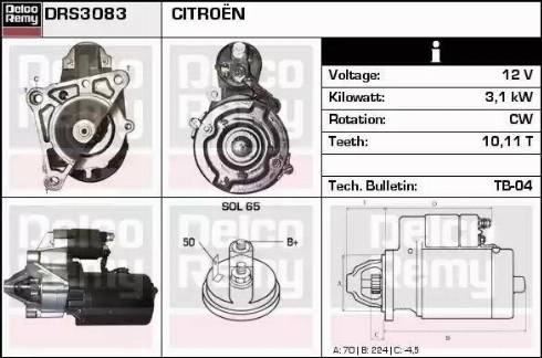 Remy DRS3083 - Starter autospares.lv